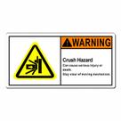 Adesivo Crush Hazard Warning Sign 10x5cm em PVC autoadesivo Adesivo Crush Hazard Warning Sign 10x5cm em PVC autoadesivo