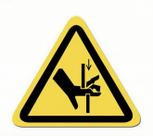 Adesivo Crush Hazard Warning Sign, PVC autoadesivo, 10x10cm Adesivo Crush Hazard Warning Sign, PVC autoadesivo, 10x10cm