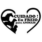 Adesivo Cuidado Eu Freio Para Animais 22cm x 14cm - Preto Adesivo Cuidado Eu Freio Para Animais 22cm x 14cm - Preto