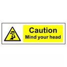 Adesivo de aviso de segurança Caution Mind Your Head, 2 unidades - Y