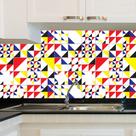 Adesivo de Azulejo - Color - 20cm x 20cm - 24un - 020Azme Adesivo de Azulejo - Color - 20cm x 20cm - 24un - 020Azme