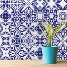 Adesivo de Azulejo Hidráulico Azul Del Rey 15x15 cm 36un