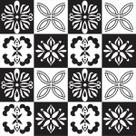 Adesivo de Azulejo Hidráulico Branco e Preto 2,50m