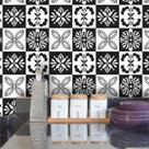 Adesivo de Azulejo Hidráulico Branco e Preto 270