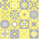 Adesivo de Azulejo Hidráulico Cinza e Amarelo 2,50m