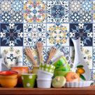 Adesivo de Azulejo Hidráulico em tons Marcantes de Azul 270