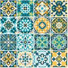 Adesivo de Azulejo Hidráulico Rococó 10x10cm com 50un
