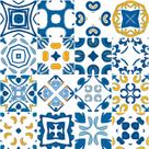 Adesivo de Azulejo - Ladrilho Hidráulico - 10cm x 10cm - 16un - 379Azpe Adesivo de Azulejo - Ladrilho Hidráulico - 10cm x 10cm - 16un - 379Azpe