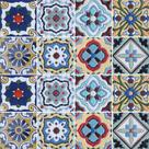 Adesivo de Azulejo - Ladrilho Hidráulico - 15cm x 15cm - 16un - 317Azme Adesivo de Azulejo - Ladrilho Hidráulico - 15cm x 15cm - 16un - 317Azme