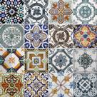 Adesivo de Azulejo - Ladrilho Hidráulico - 15cm x 15cm - 16un - 321Azme Adesivo de Azulejo - Ladrilho Hidráulico - 15cm x 15cm - 16un - 321Azme