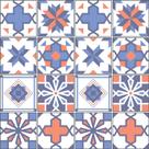 Adesivo de Azulejo - Ladrilho Hidráulico - 15cm x 15cm - 16un - 331Azme Adesivo de Azulejo - Ladrilho Hidráulico - 15cm x 15cm - 16un - 331Azme