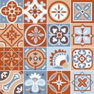 Adesivo de Azulejo - Ladrilho Hidráulico - 15cm x 15cm - 16un - 342Azme