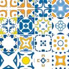 Adesivo de Azulejo - Ladrilho Hidráulico - 15cm x 15cm - 16un - 370Azme