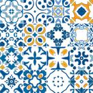 Adesivo de Azulejo - Ladrilho Hidráulico - 15cm x 15cm - 16un - 377Azme Adesivo de Azulejo - Ladrilho Hidráulico - 15cm x 15cm - 16un - 377Azme