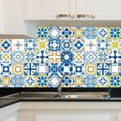 Adesivo de Azulejo - Ladrilho Hidráulico - 15cm x 15cm - 24un - 013Azpe