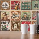 Adesivo de Azulejo Vintage Coffee Cozinha 20x20cm 48un Adesivo de Azulejo Vintage Coffee Cozinha 20x20cm 48un