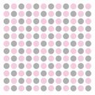 Adesivo de Bolinhas Rosa Bebê e Cinza 4cm 144 un Cobre 3m²