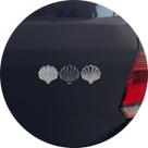 Adesivo de Carro Conchas de Praia Marítimas - Cor Prata