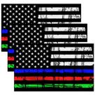 Adesivo de carro Creatrill Reflective Tattered USA Flag 3 x 5 cm, 3 pacotes