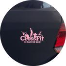 Adesivo de Carro Exercício Funcional No Pain No Gain - Cor Rosa Claro