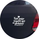 Adesivo de Carro Frase Bíblica Fé em Deus Tudo Posso - Cor Vinho