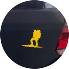 Adesivo de Carro Homem Praticando Trekking - Cor Amarelo