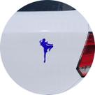Adesivo de Carro Kickboxing Homem Chutando - Cor Azul