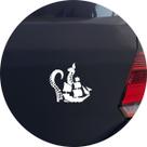 Adesivo de Carro Monstro Kraken Destruindo Navio - Cor Marrom