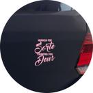 Adesivo de Carro Nunca Foi Sorte Sempre Foi Deus - Cor Rosa Claro
