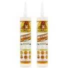 Adesivo de construção Gorilla Max Strength 266ml Clear, pacote com 2 unidades