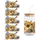 Adesivo de copo Zcargel DIY Ceramic Transfers para copo de vidro de 473 ml