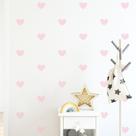Adesivo de Corações Rosa Bebê Clarinho 55un Cobre 5m²