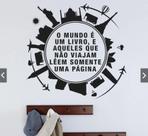 Adesivo De Decoração Parede Cidades Mundo Frase Viagem Adesivo De Decoração Parede Cidades Mundo Frase Viagem
