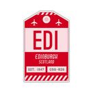 Adesivo de etiqueta de bagagem com inspiração vintage EDI Edimburgo
