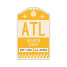 Adesivo de etiqueta de bagagem estilo vintage com código do aeroporto ATL