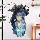Adesivo de parede 3D Attack on Titan Eren Yeager PVC para quarto de crianças