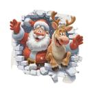 Adesivo De Parede 3D De Papai Noel E Rena Para O Natal, Decoração Festiva Em PVC Para Cenários De Adesivo De Parede 3D De Papai Noel E Rena Para O Natal, Decoração Festiva Em PVC Para Cenários De