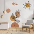 Adesivo De Parede Abstrato Boho Botânico Folhagem Galho Autocolante Adesivo De Parede Abstrato Boho Botânico Folhagem Galho Autocolante