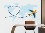 Adesivo De Parede Agencia De Viagens Recepção