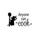 Adesivo de parede Anyone Can Cook Cute Mouse com design de colher
