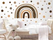 Adesivo de Parede Arco Íris Boho Bolinhas Terrosos