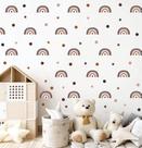 Adesivo De Parede Arco Íris Bolinhas Estrelas Minimalista Decoração Tons Boho