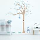 Adesivo de Parede Árvore Coruja Baby 1,85m Azul