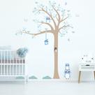 Adesivo de Parede Árvore Coruja Baby 1,85m Azul