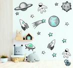 Adesivo De Parede Astronautas Foguetes Tons de Cinza Adesivo De Parede Astronautas Foguetes Tons de Cinza