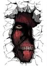 Adesivo de parede Attack on Titan Eren Yeager para fãs de anime
