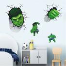 Adesivo de parede Avengers Hulk 3D Marvel Decor para quarto infantil