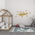 Adesivo de Parede Avião Piloto Nuvens e Estrelas Decoração Quarto Menino