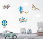 Adesivo de Parede Aviões Balões Decore