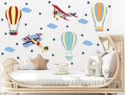 Adesivo de Parede Aviões e Balões Tons Pastéis Menino - senhorita decor
